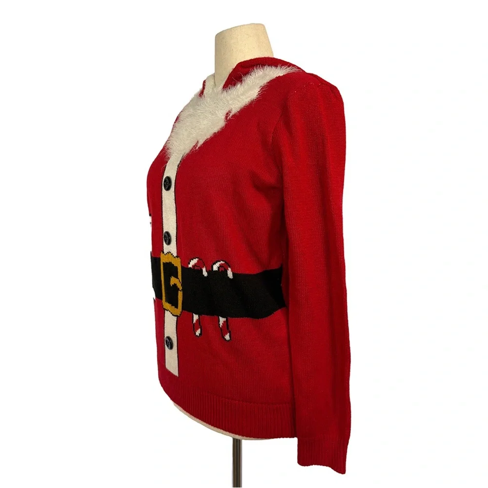 Rue21 Santa Claus Ugly Christmas Sweater Hoodie | Size Medium